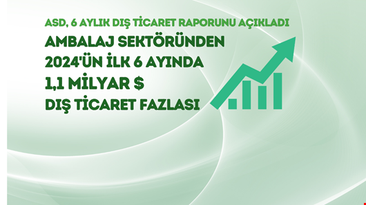 Ambalaj sektöründen 2024 ilk 6 ayda 1,1 milyar dolarlık dış ticaret fazlası